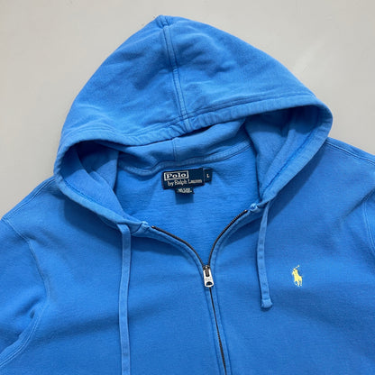 Large 2000s Baby Blue Polo Ralph Lauren Full Zip Sweatshirt