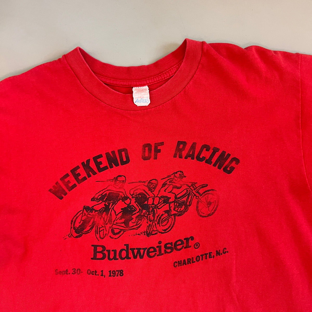 Large 1978 Budweiser Charlotte NC Weekend of Racing  T-shirt