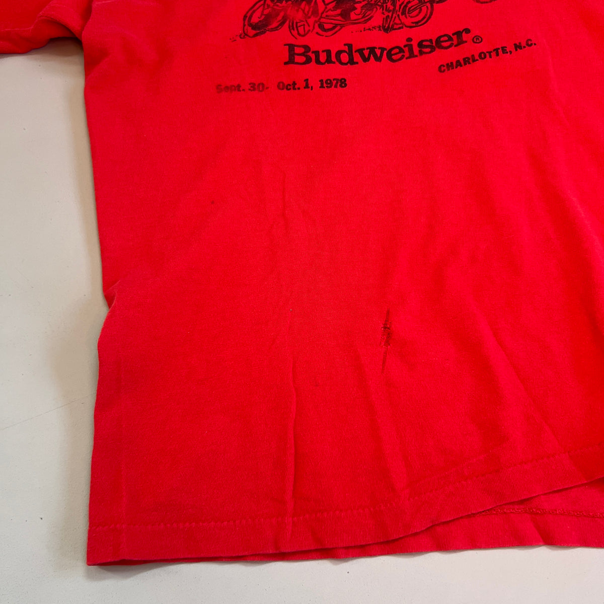 Large 1978 Budweiser Charlotte NC Weekend of Racing  T-shirt