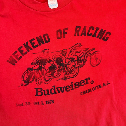 Large 1978 Budweiser Charlotte NC Weekend of Racing  T-shirt