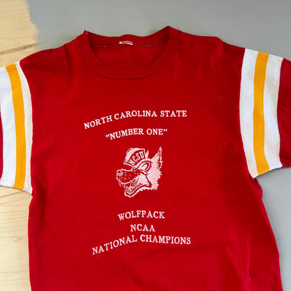 Large 1980s NC State Wolfpack NCAA Champs Shirt