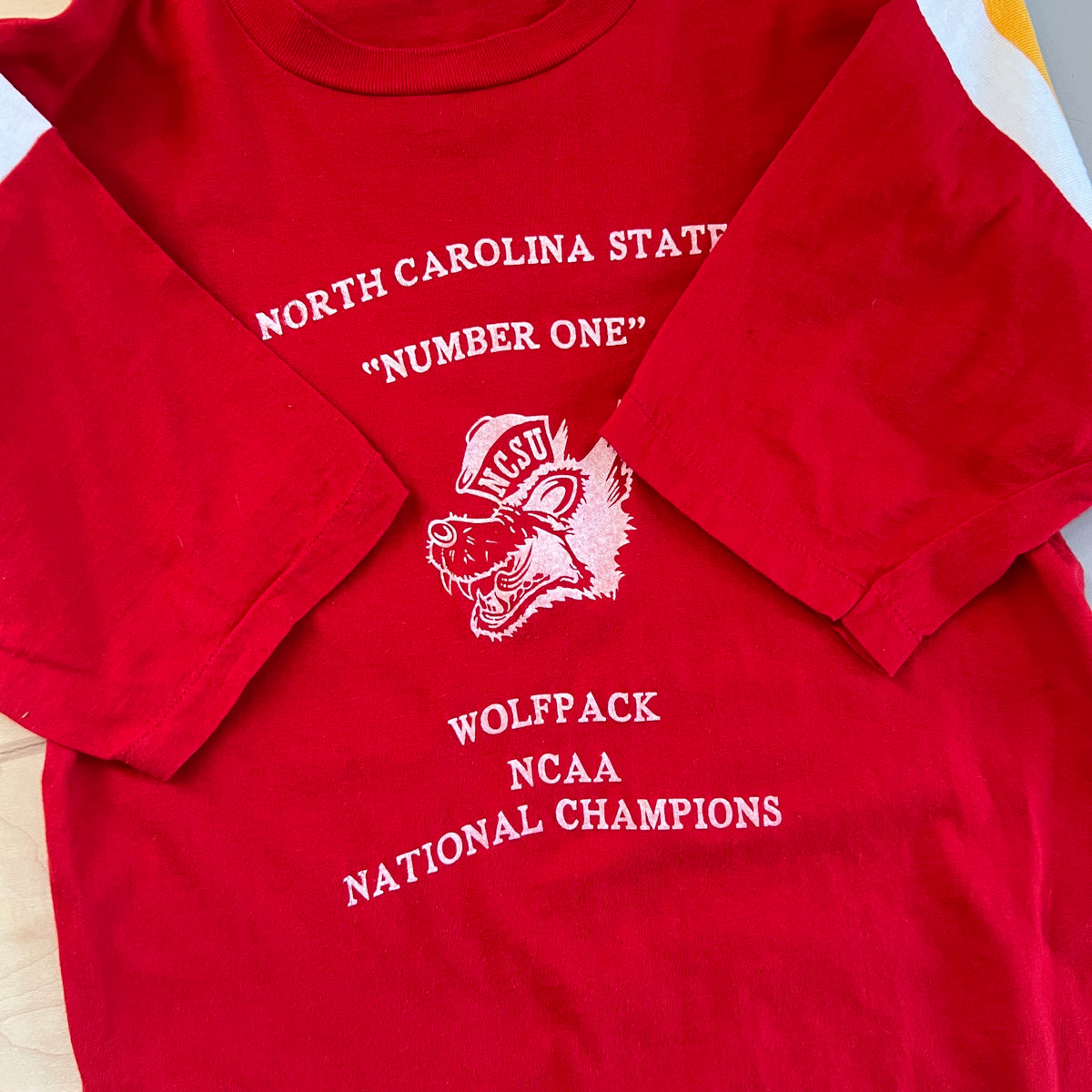 Large 1980s NC State Wolfpack NCAA Champs Shirt