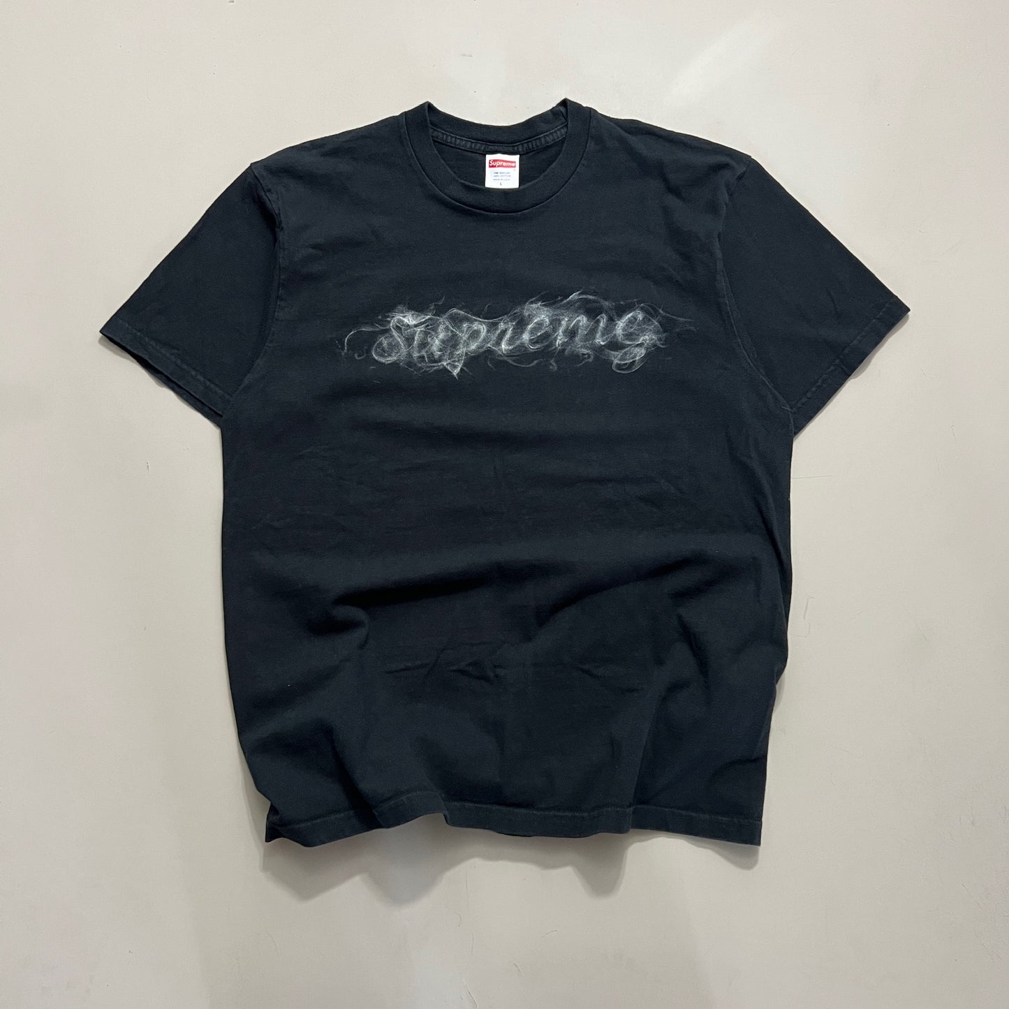 Large Black Supreme Smoke T-shirt