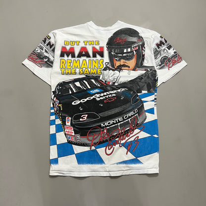 Large 1996 Distressed Dale Earnhardt Times May Change AOP T-shirt
