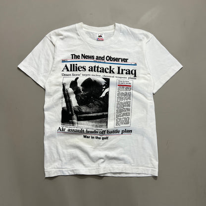 Medium 1991 Allies Attack Iraq Newspaper T-shirt