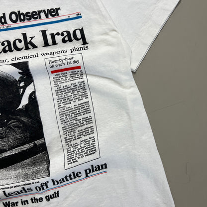 Medium 1991 Allies Attack Iraq Newspaper T-shirt