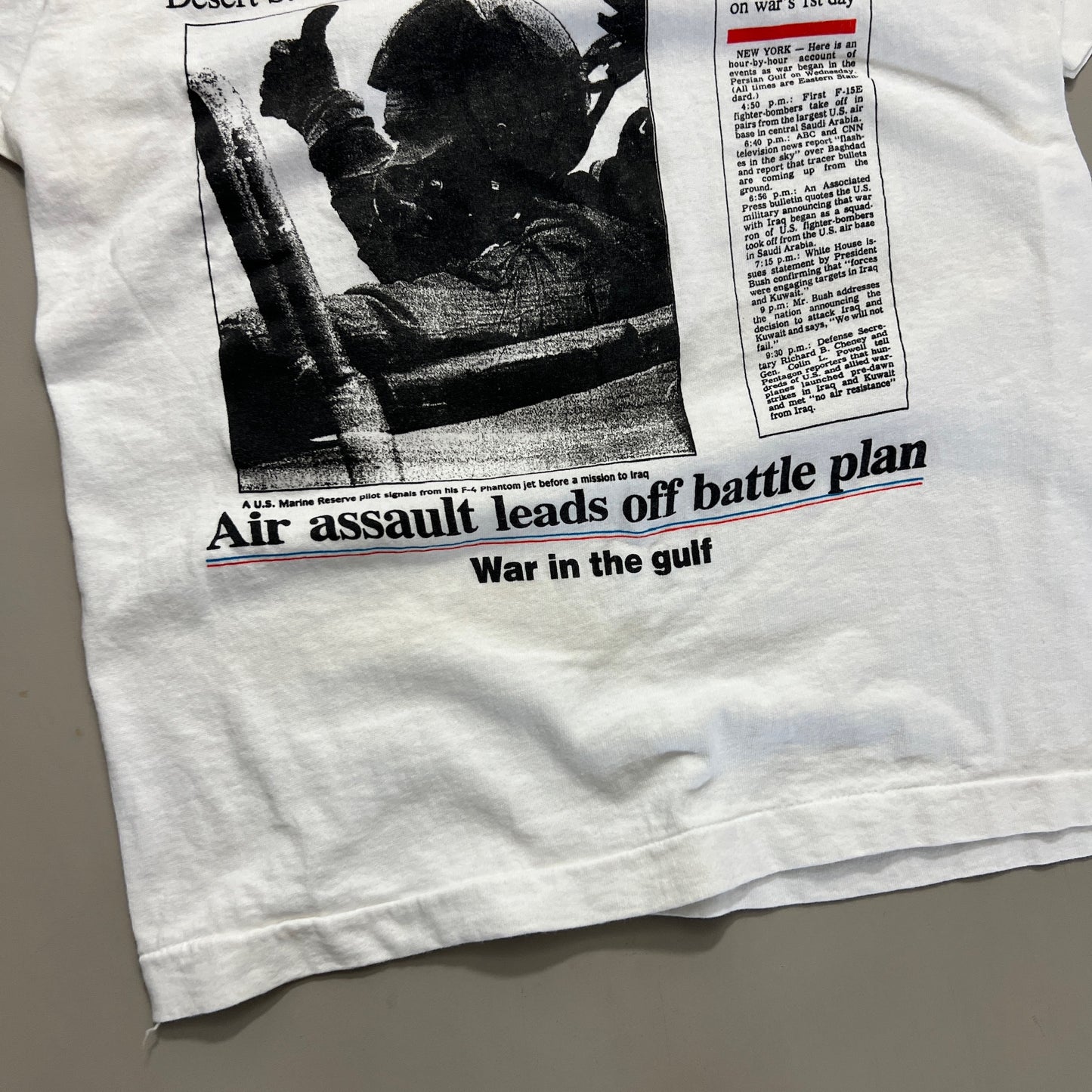 Medium 1991 Allies Attack Iraq Newspaper T-shirt