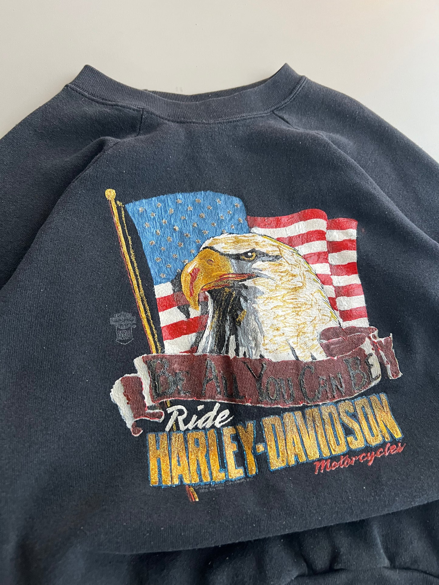Large 80s Harley-Davidson Be All You Can Be Sweatshirt