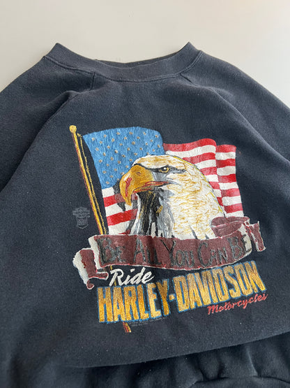 Large 80s Harley-Davidson Be All You Can Be Sweatshirt
