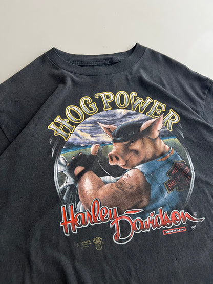 XL 1988 Harley Davidson Hog-Power 3D Emblem T-shirt