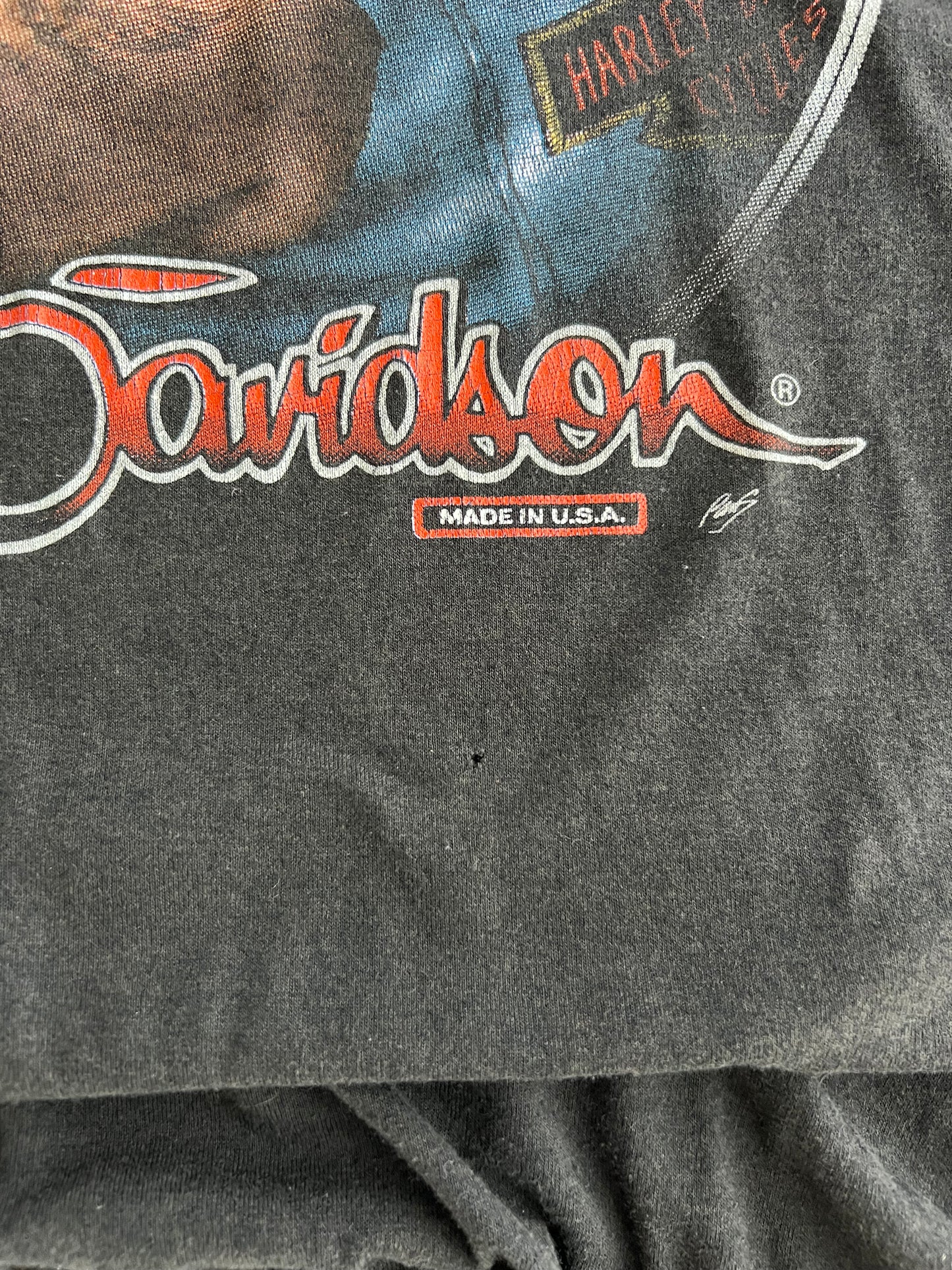 XL 1988 Harley Davidson Hog-Power 3D Emblem T-shirt