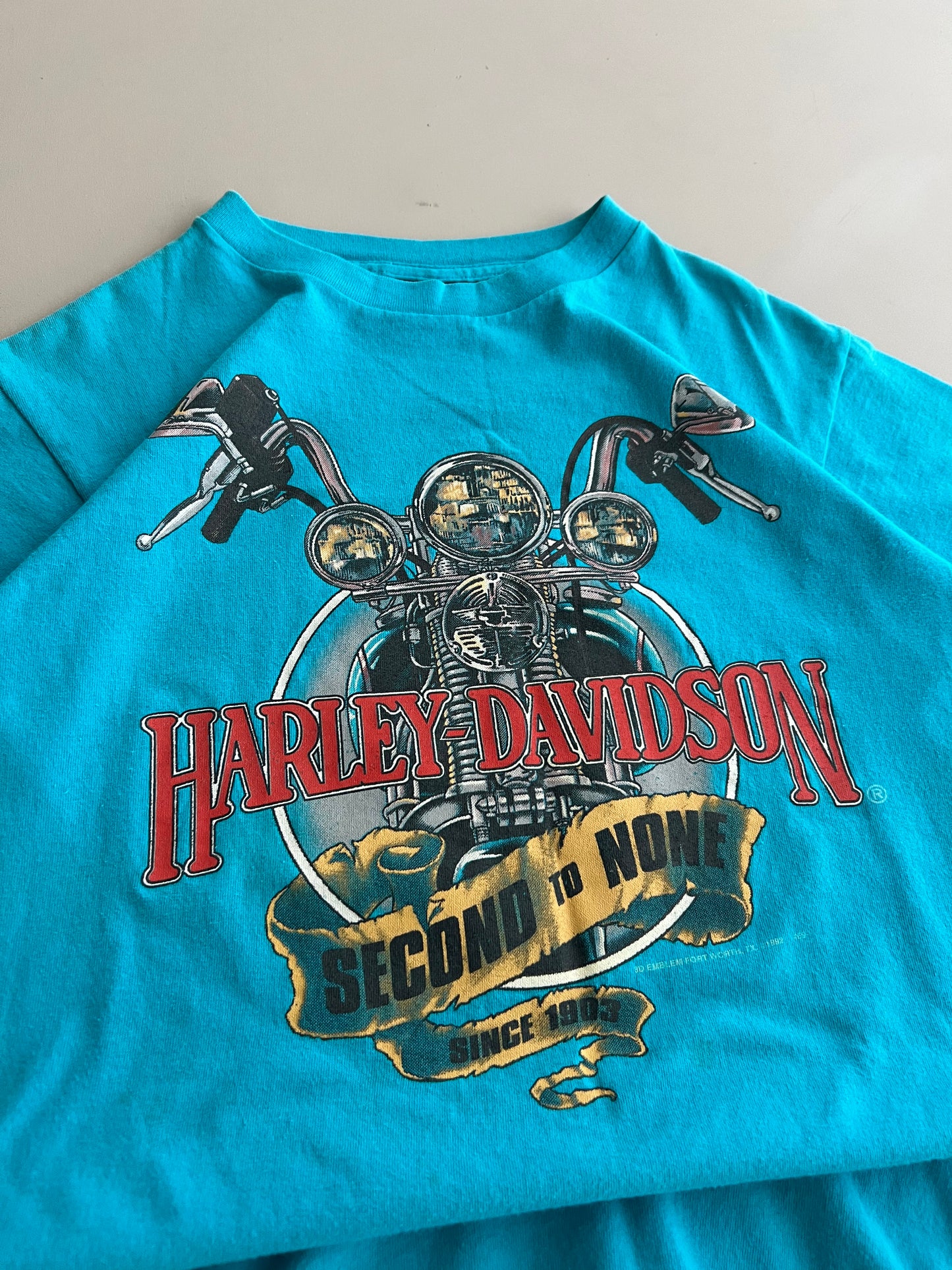 Medium 1992 Harley Davidson Second to None 3D Emblem T-shirt