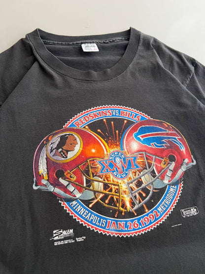 XL 1991 Super Bowl 26 Bills vs Redskins T-shirt