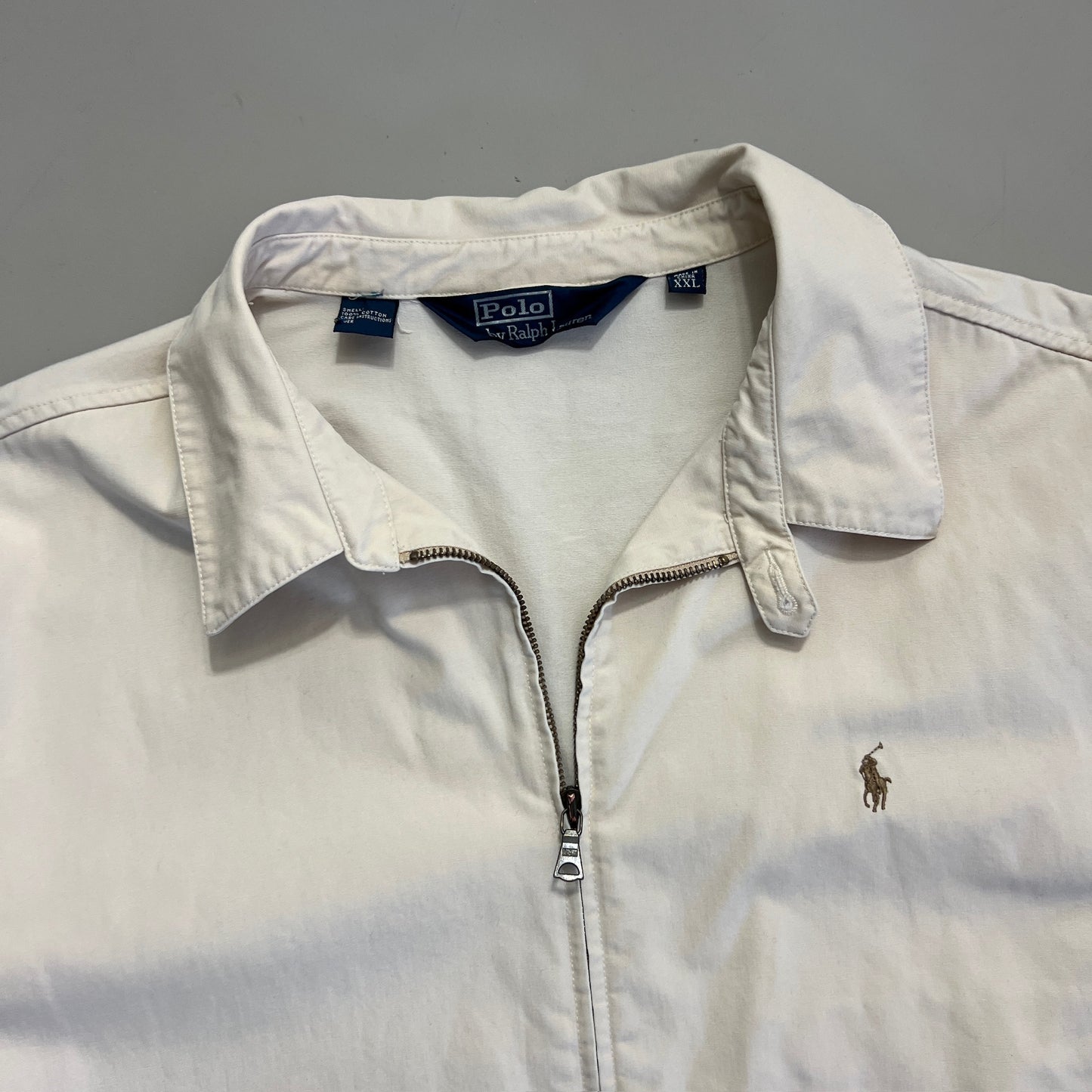 XXL 1990s Polo Ralph Lauren White Harrington Jacket