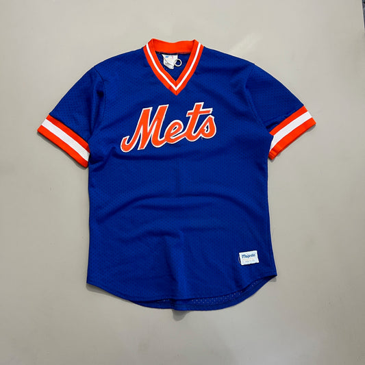 Large 1980s New York Mets Majestic Mesh Jersey