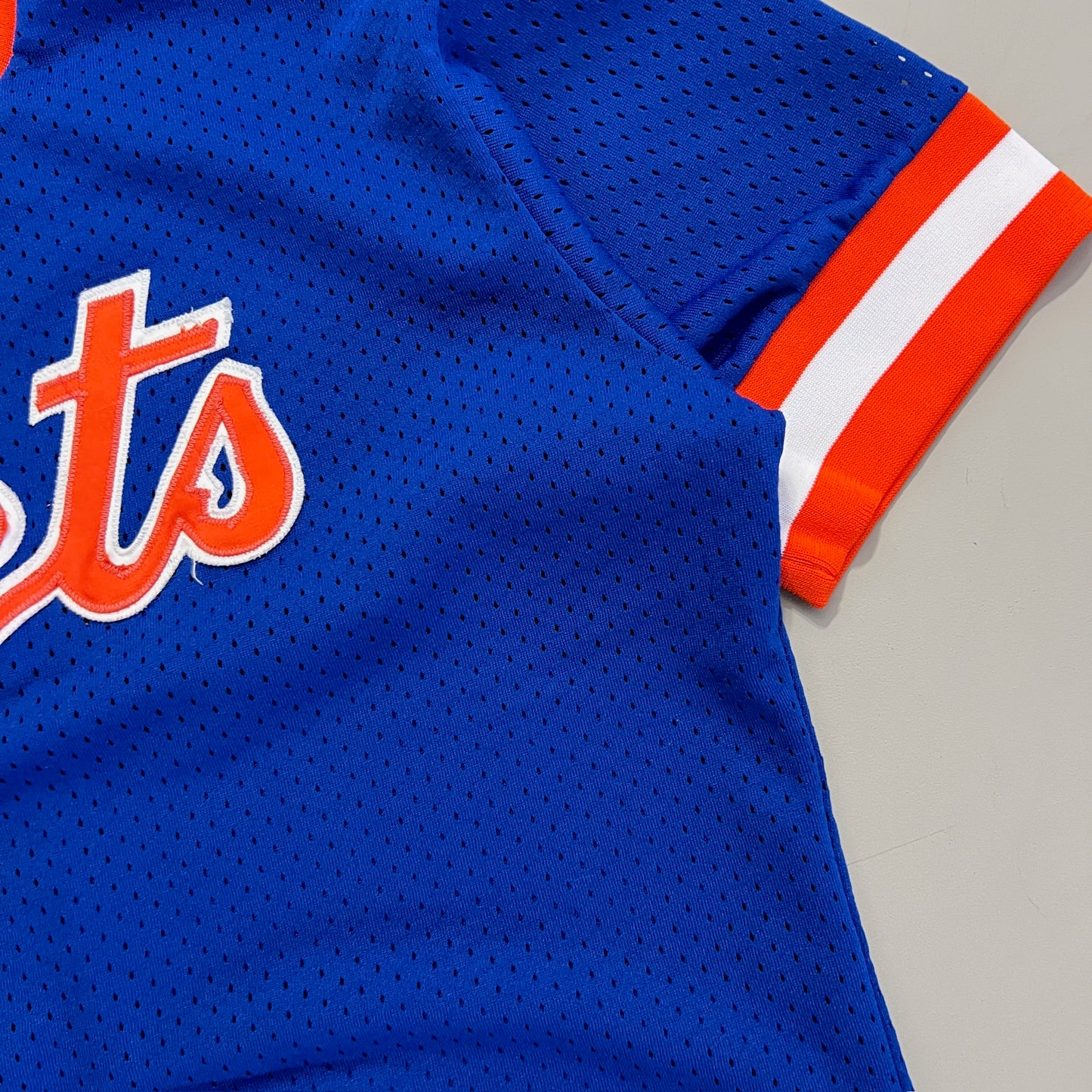 Large 1980s New York Mets Majestic Mesh Jersey