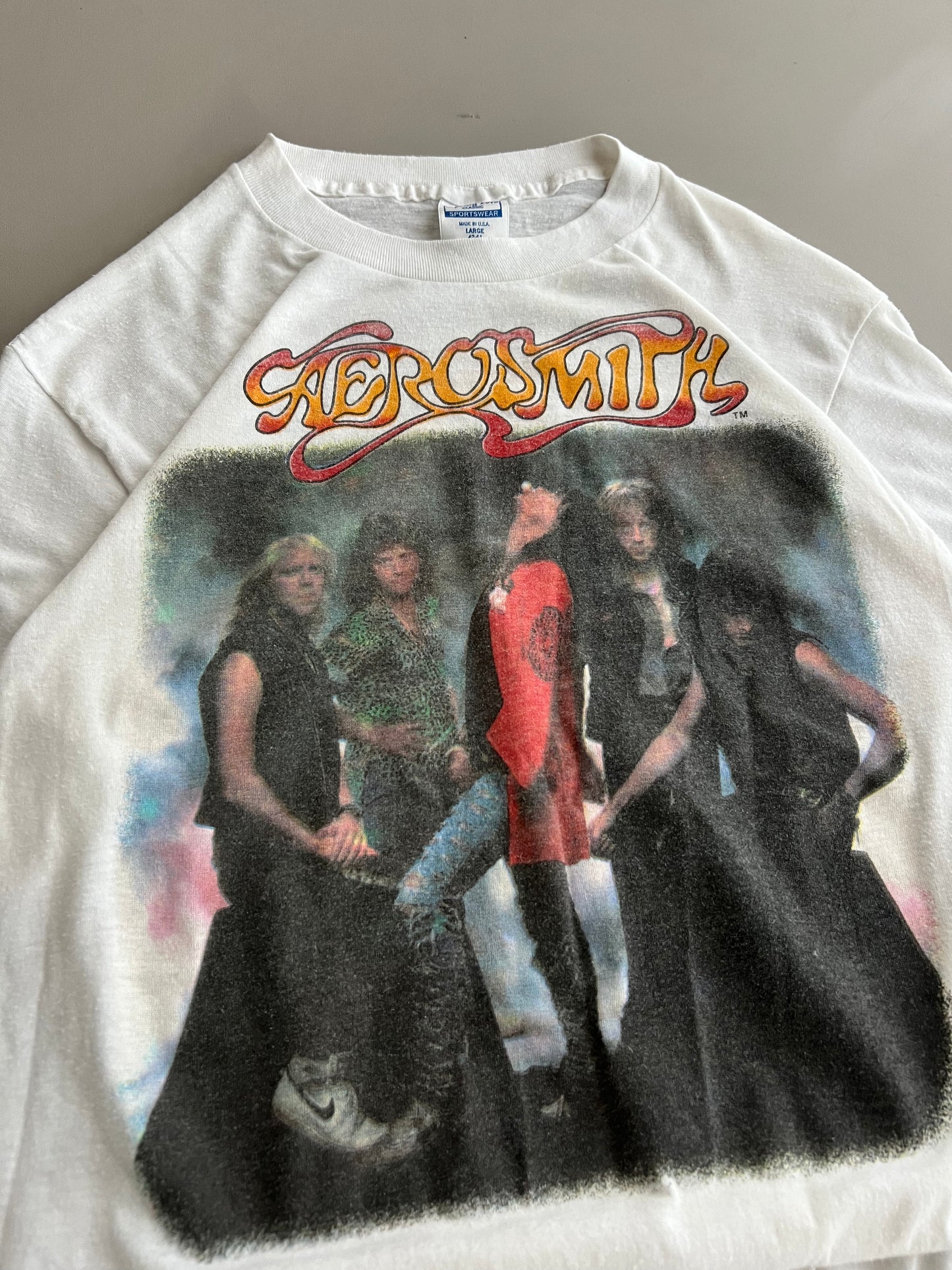Large 80s Aerosmith Jail Art Band T-shrit