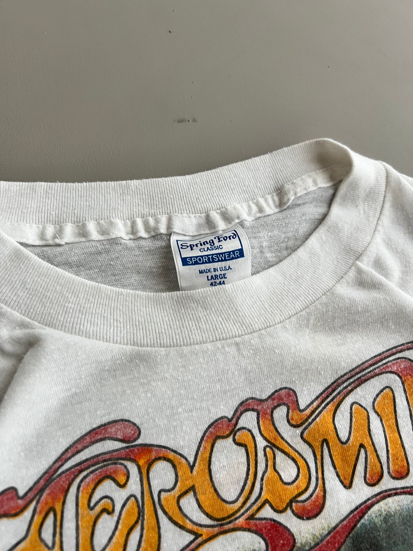 Large 80s Aerosmith Jail Art Band T-shrit