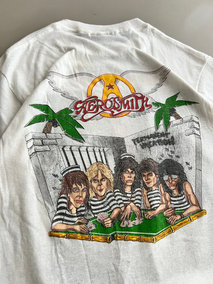 Large 80s Aerosmith Jail Art Band T-shrit