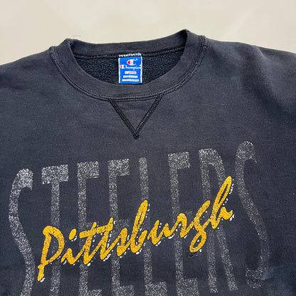 XL 1990s Distressed Pittsburgh Steelers Champion Sweatshirt