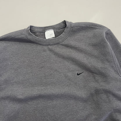 Large 2000s Grey Nike Check Sweatshirt