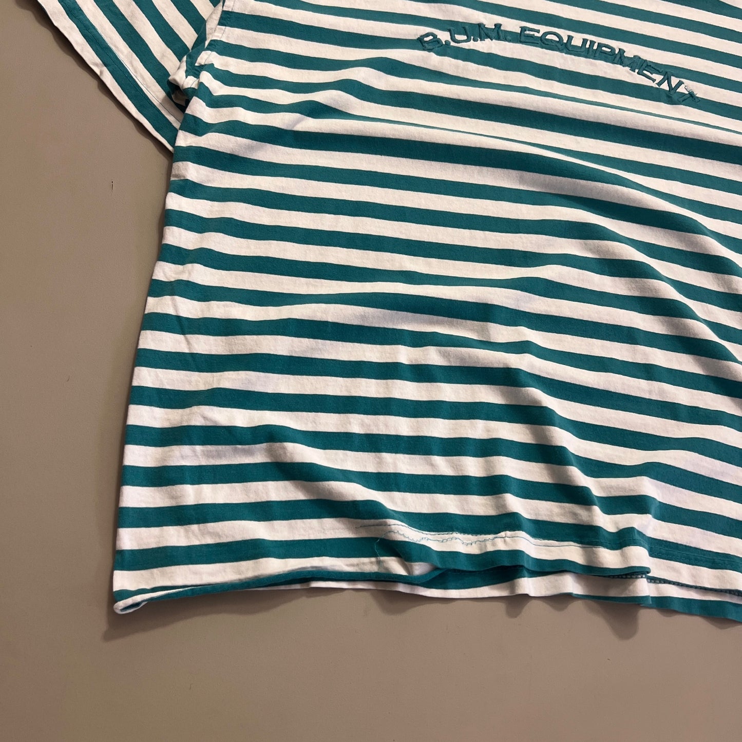 Large 1990s Striped BUM Equitment T-shirt