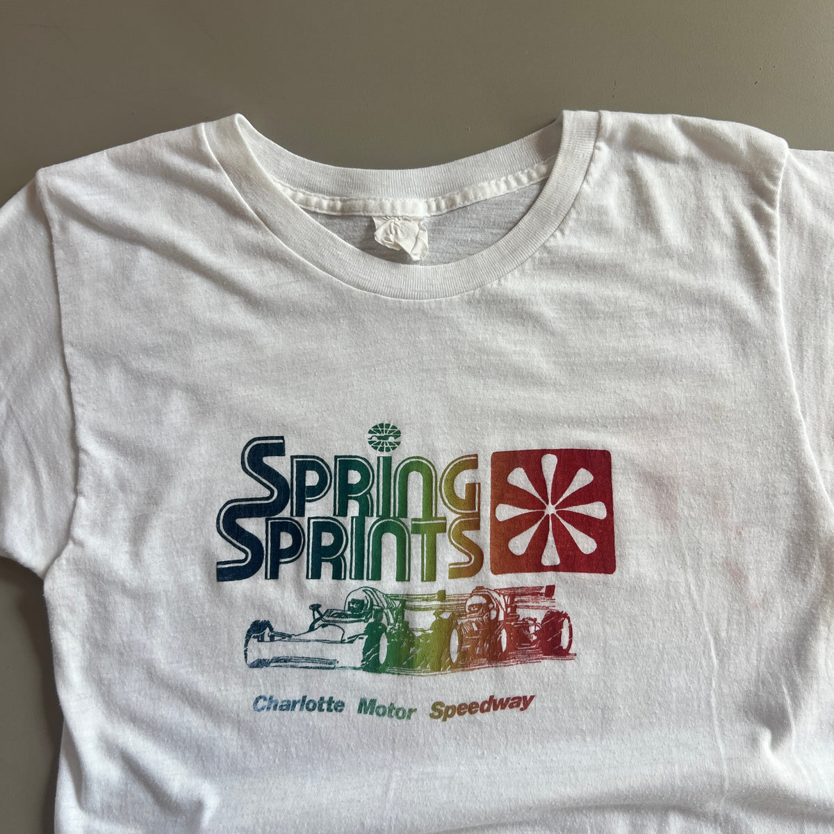 Large 1970s Charlotte Motor Speedway Summer Sprints T-shirt