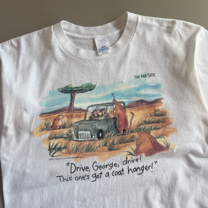 Large 1980s The Far Side Drive George Drive T-shirt