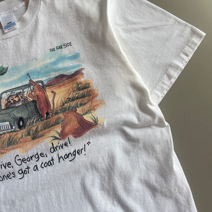 Large 1980s The Far Side Drive George Drive T-shirt
