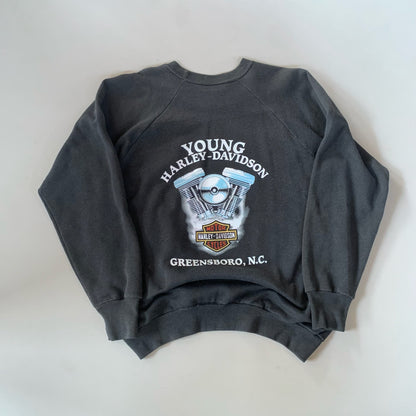 Large 1987 Harley Davidson Genuine Motorcycles 3D Emblem Sweatshirt
