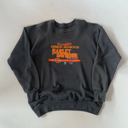 Large 1987 Harley Davidson Genuine Motorcycles 3D Emblem Sweatshirt