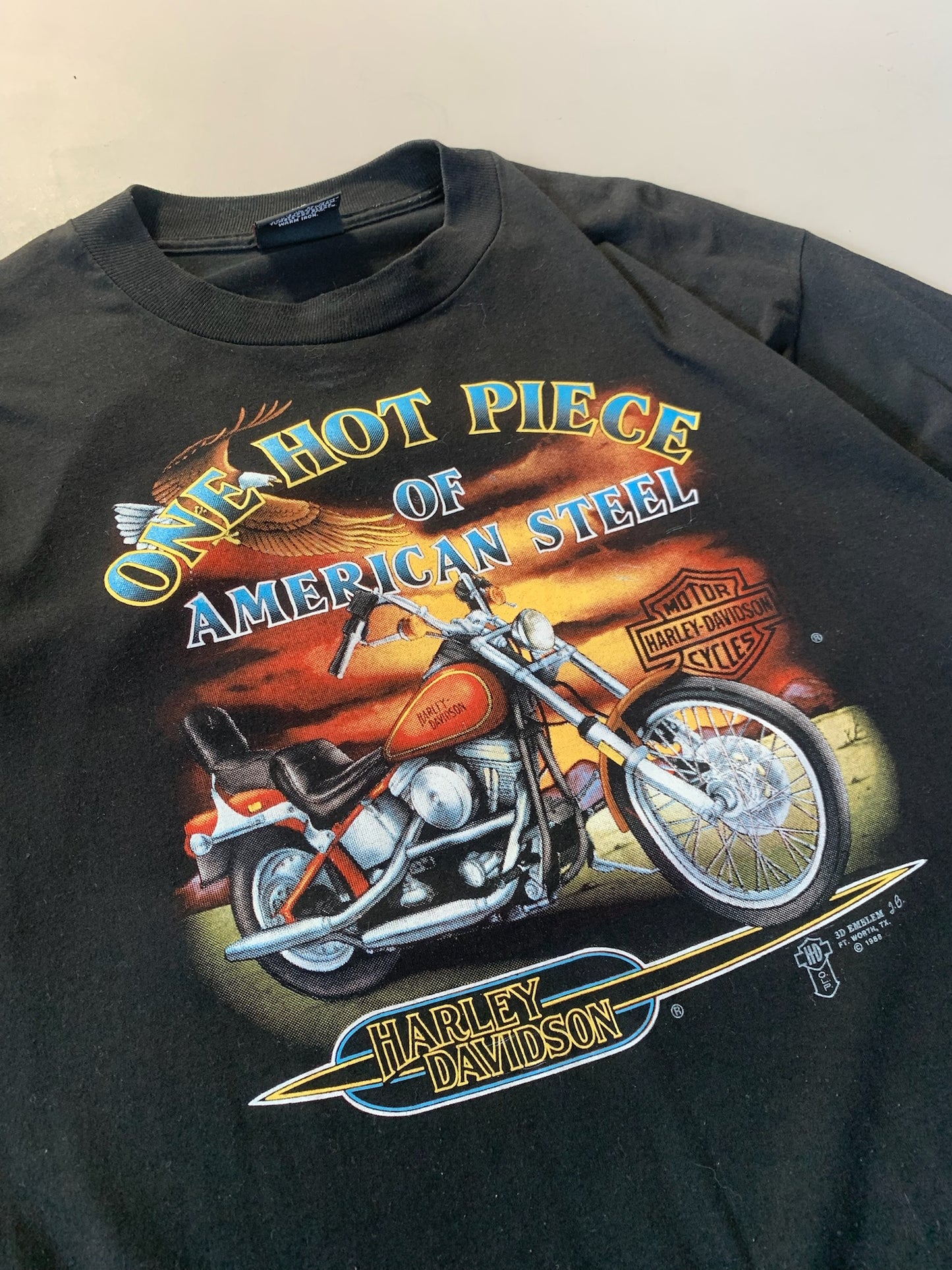 XL 1988 Halrey Davidson One Hot Piece 3D Emblem T-shirt