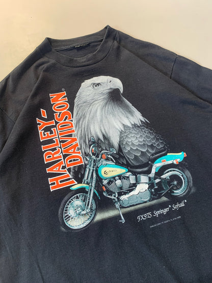 XL 1991 Harley Davidson Springer Softail 3D Emblem T-shirt