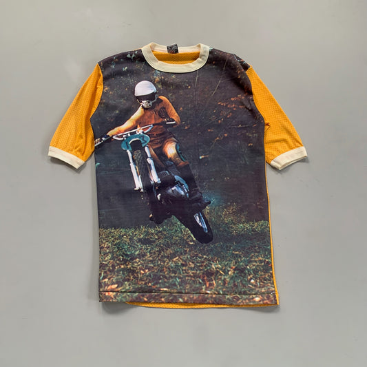 Large 1970s Dirt Bike Mesh Shirt