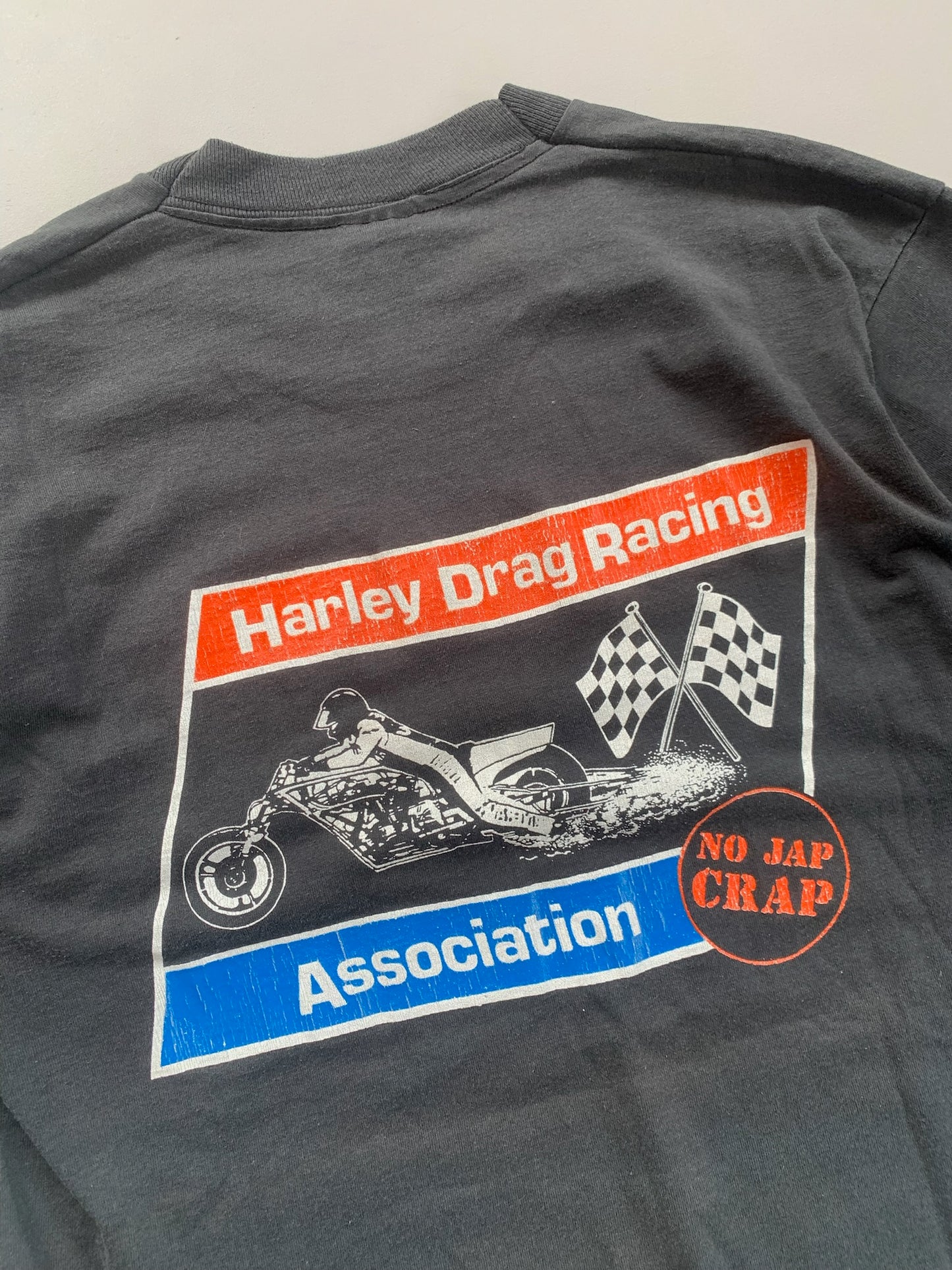 Large 1988 Harley Davidson Drag Racing T-shirt