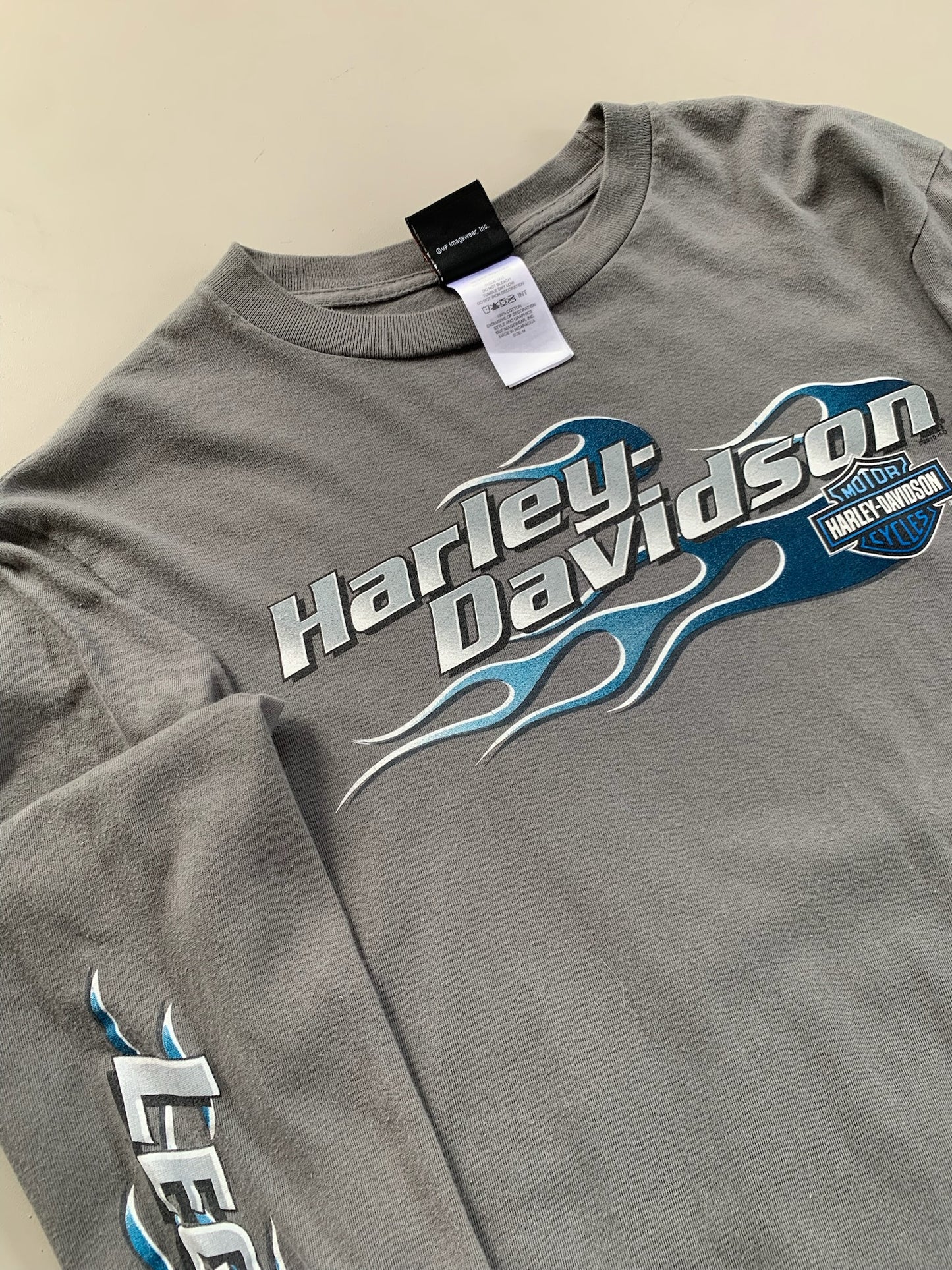 Medium 2000s Harley Davidson Texas Flame Sleeve T-shirt
