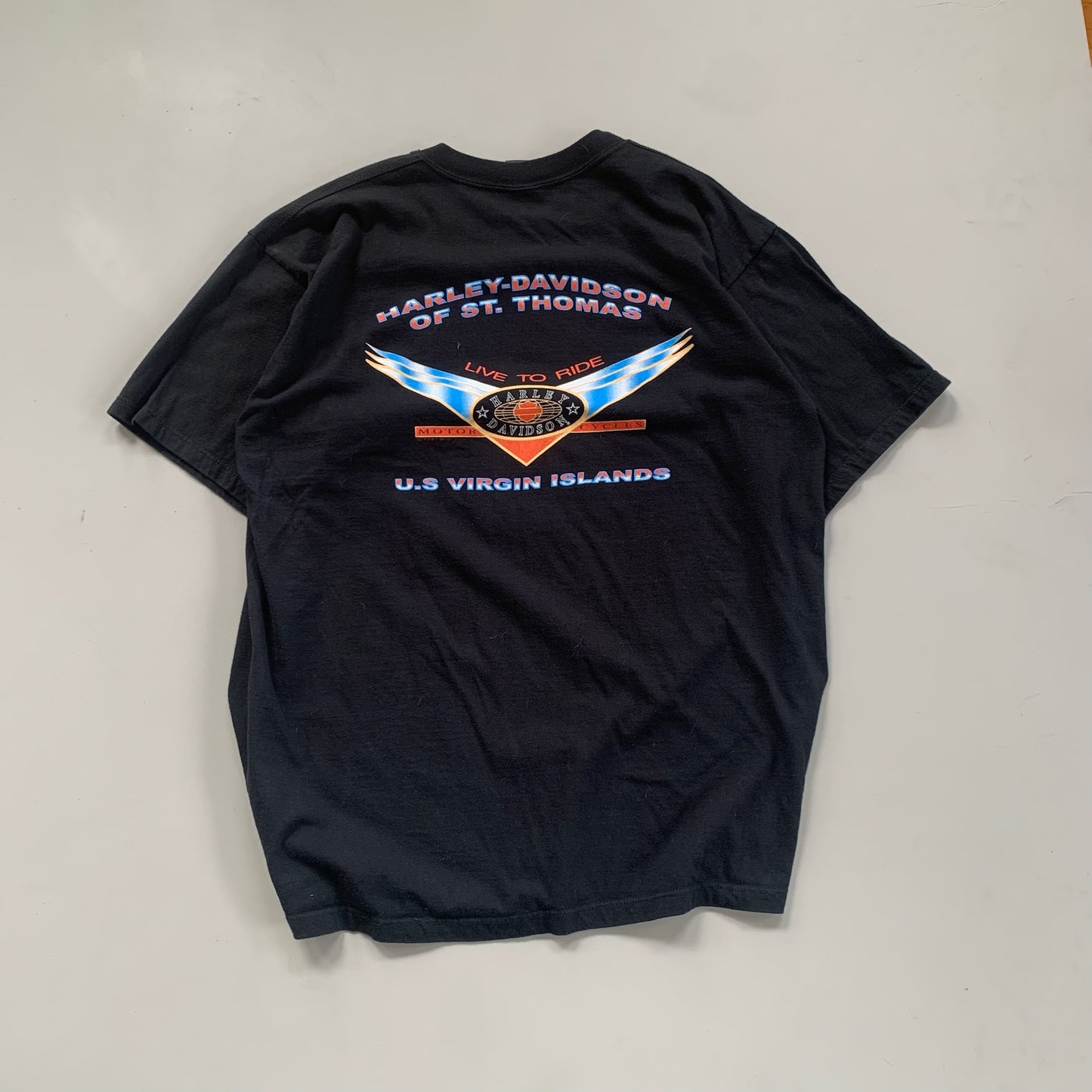 Large 1998 Harley Davidson US Virgin Islands T-shirt