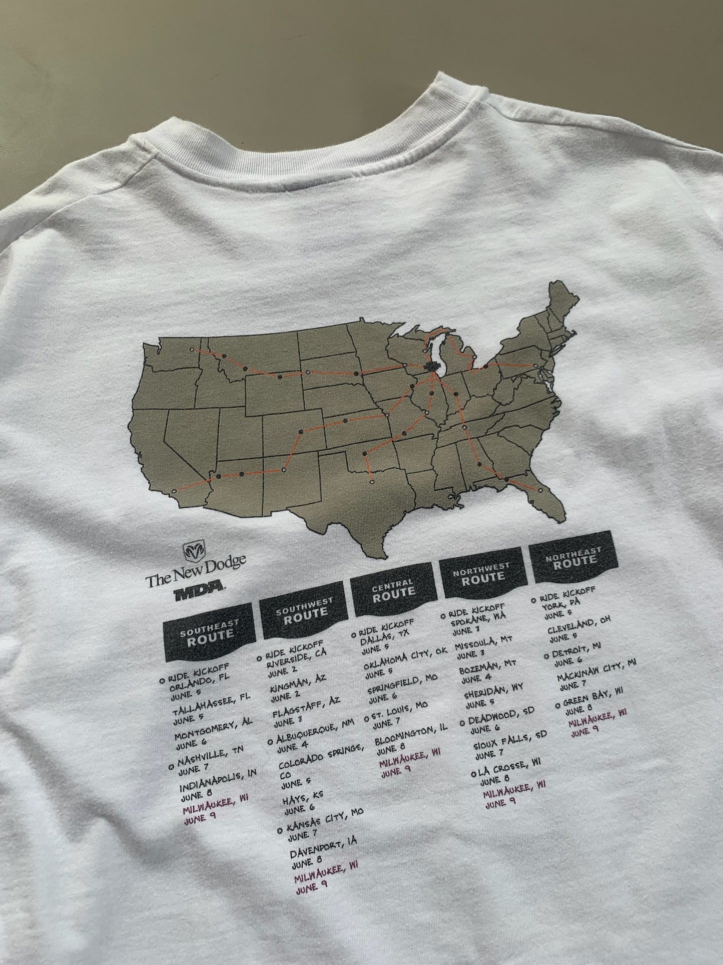 XL 1996 Harley Davidson The Ride Tour T-shirt