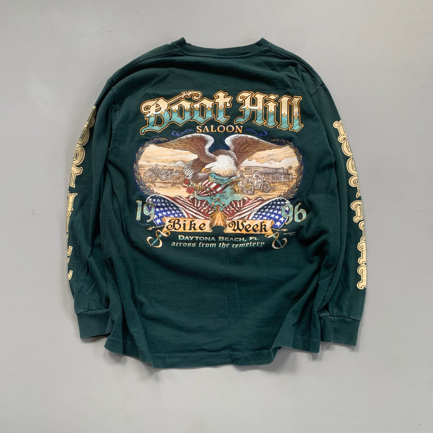 Large 1996 BootHill Saloon Bike Week T-shirt