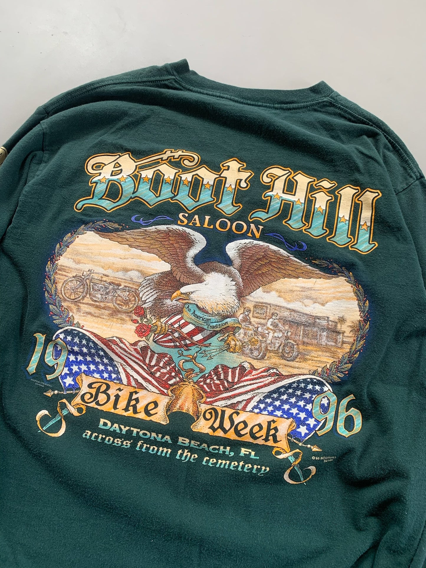 Large 1996 BootHill Saloon Bike Week T-shirt