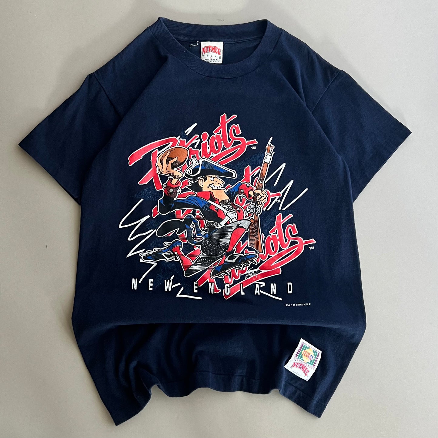 XL 1993 New England Patriots Nutmeg T-shirt