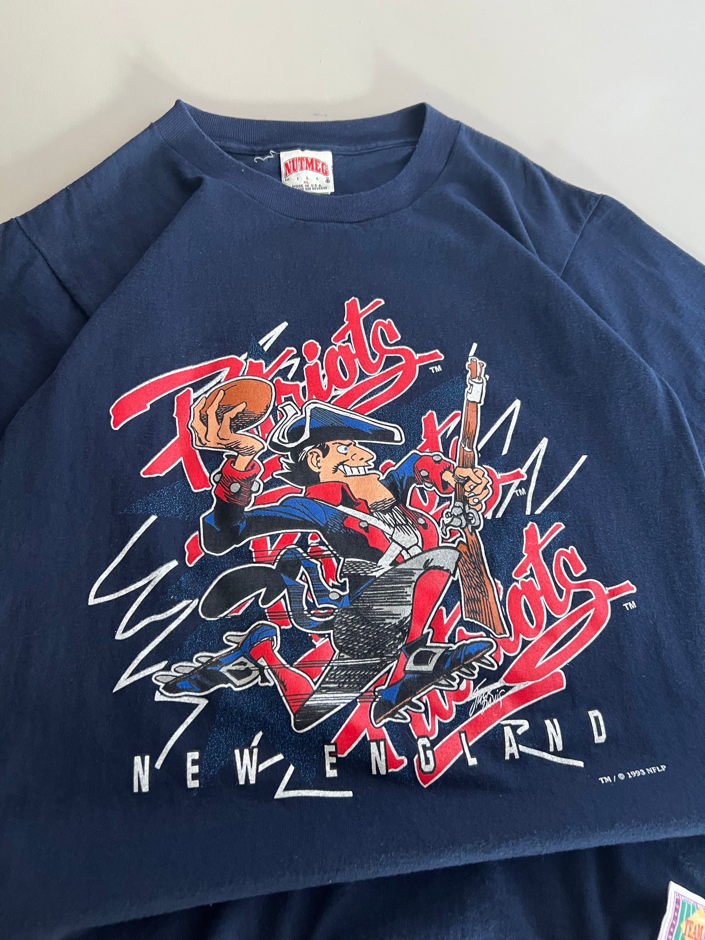 XL 1993 New England Patriots Nutmeg T-shirt
