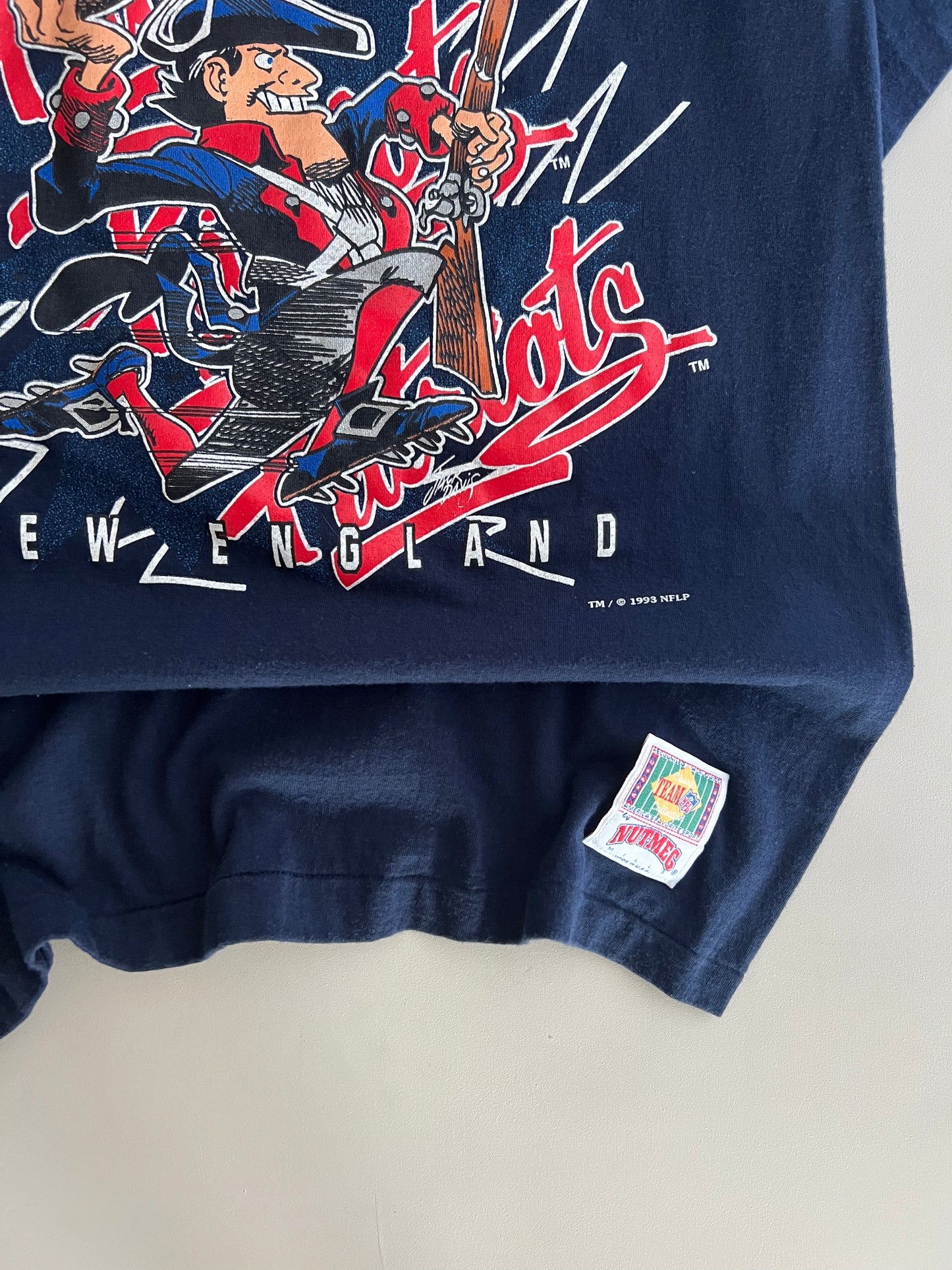 XL 1993 New England Patriots Nutmeg T-shirt