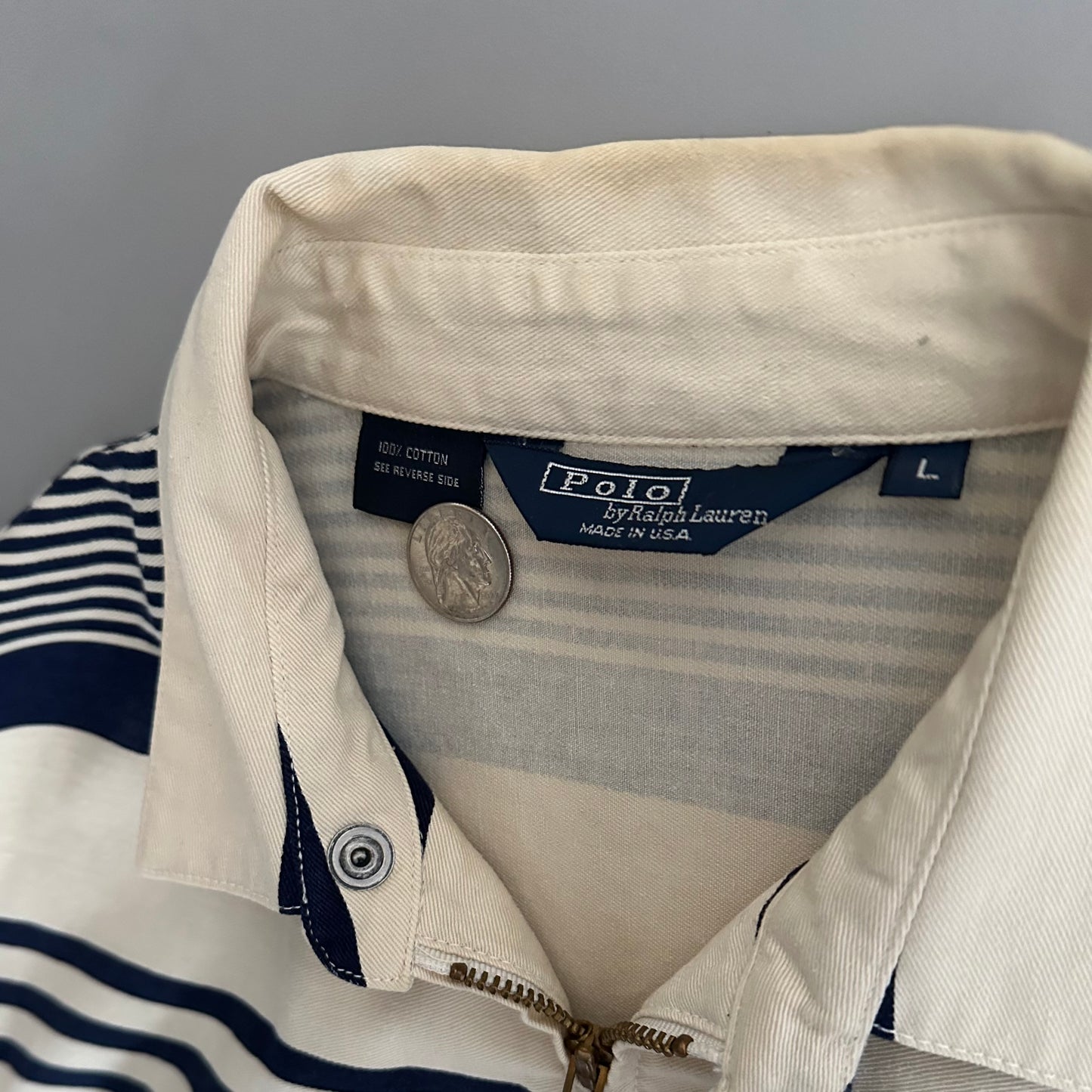 Large 90s Polo Ralph Lauren Striped Jacket