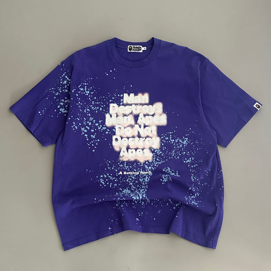 XL A Bathing Ape Spray-Paint Slogan T-shirt