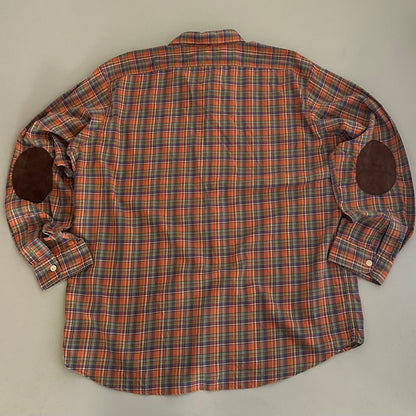 XL 90s Orange Polo Ralph Lauen Plaid Button shirt