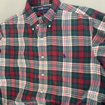 Large Polo Ralph Lauren Plaid Button Shirt