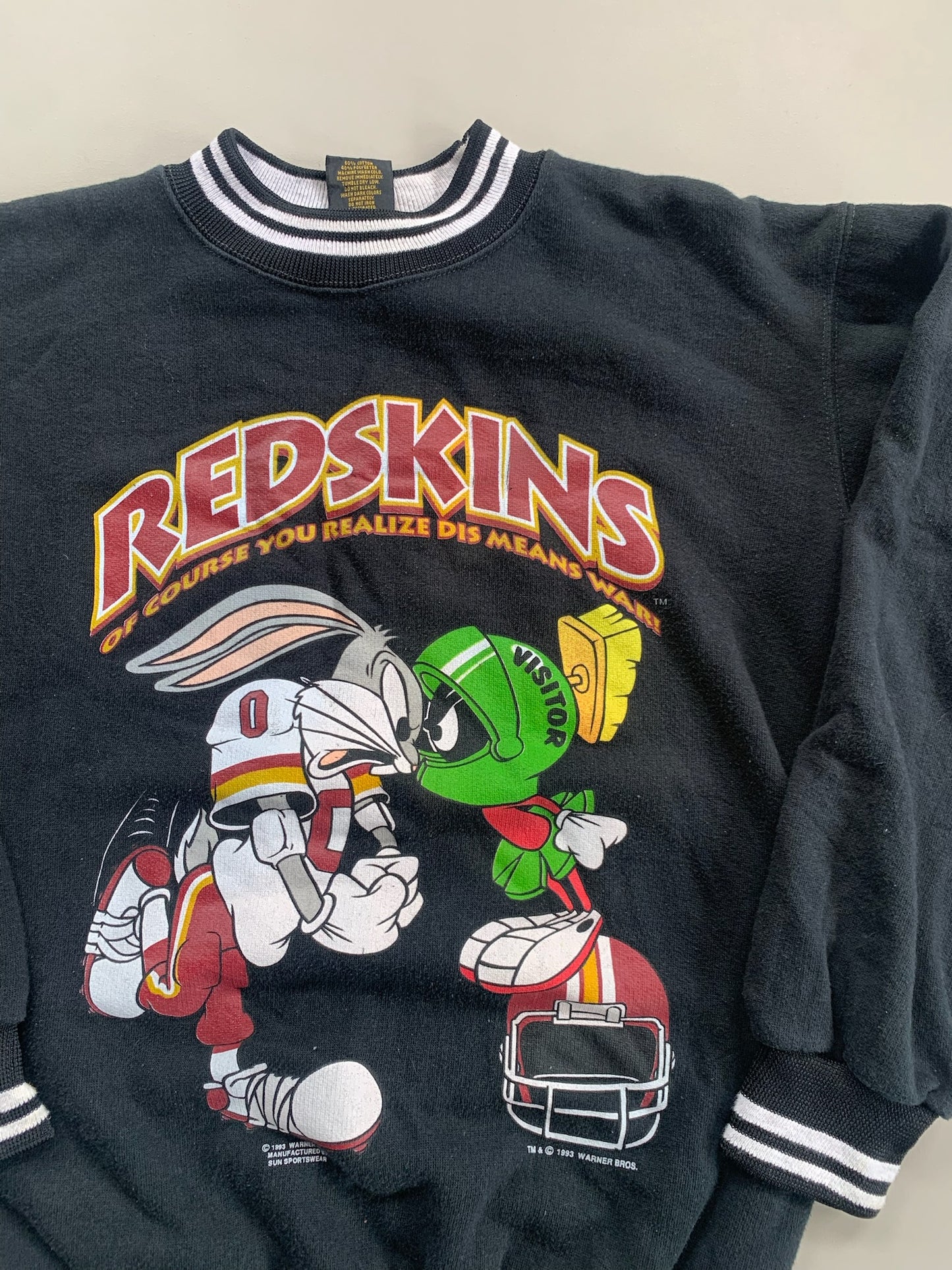 Youth Large 1993 Washington Redskins Looney Tunes Sweatshirt