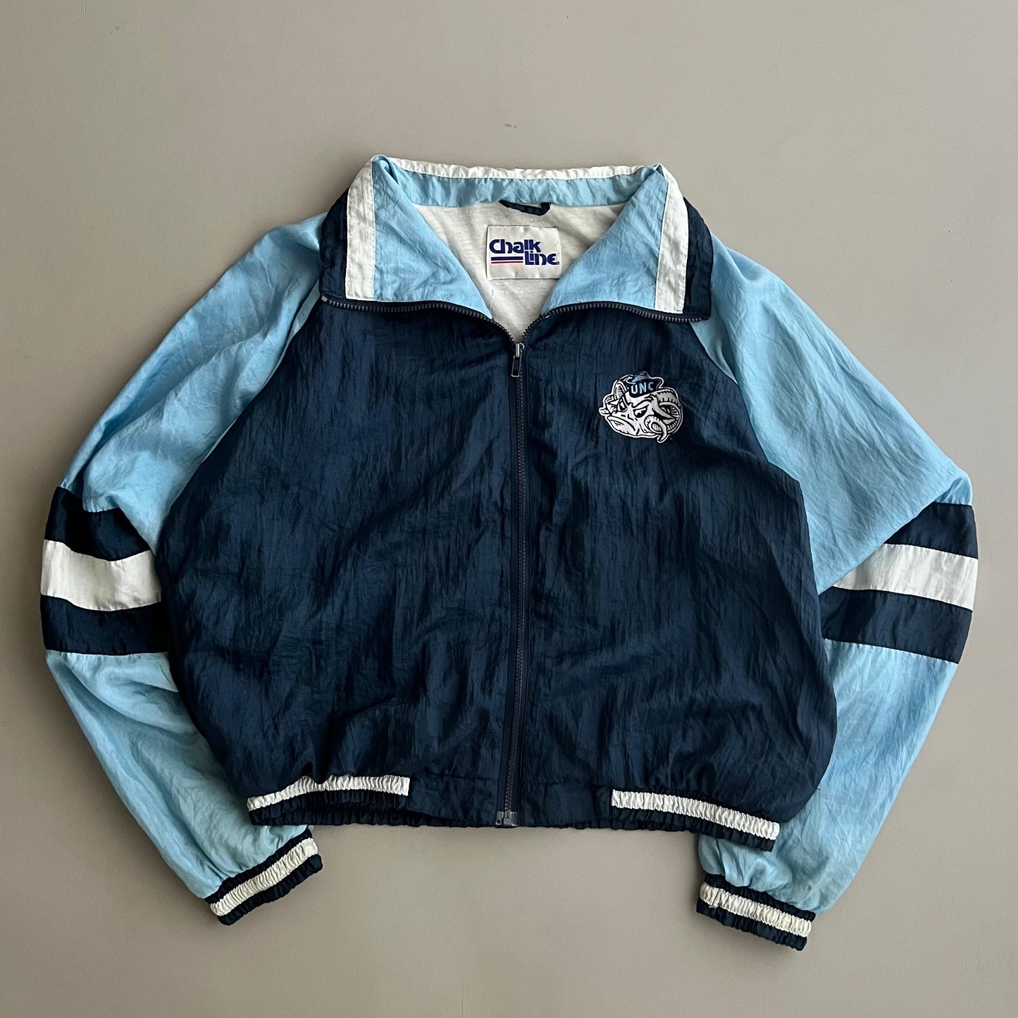 Large 90s UNC Tar Heels Chalk Line Jacket