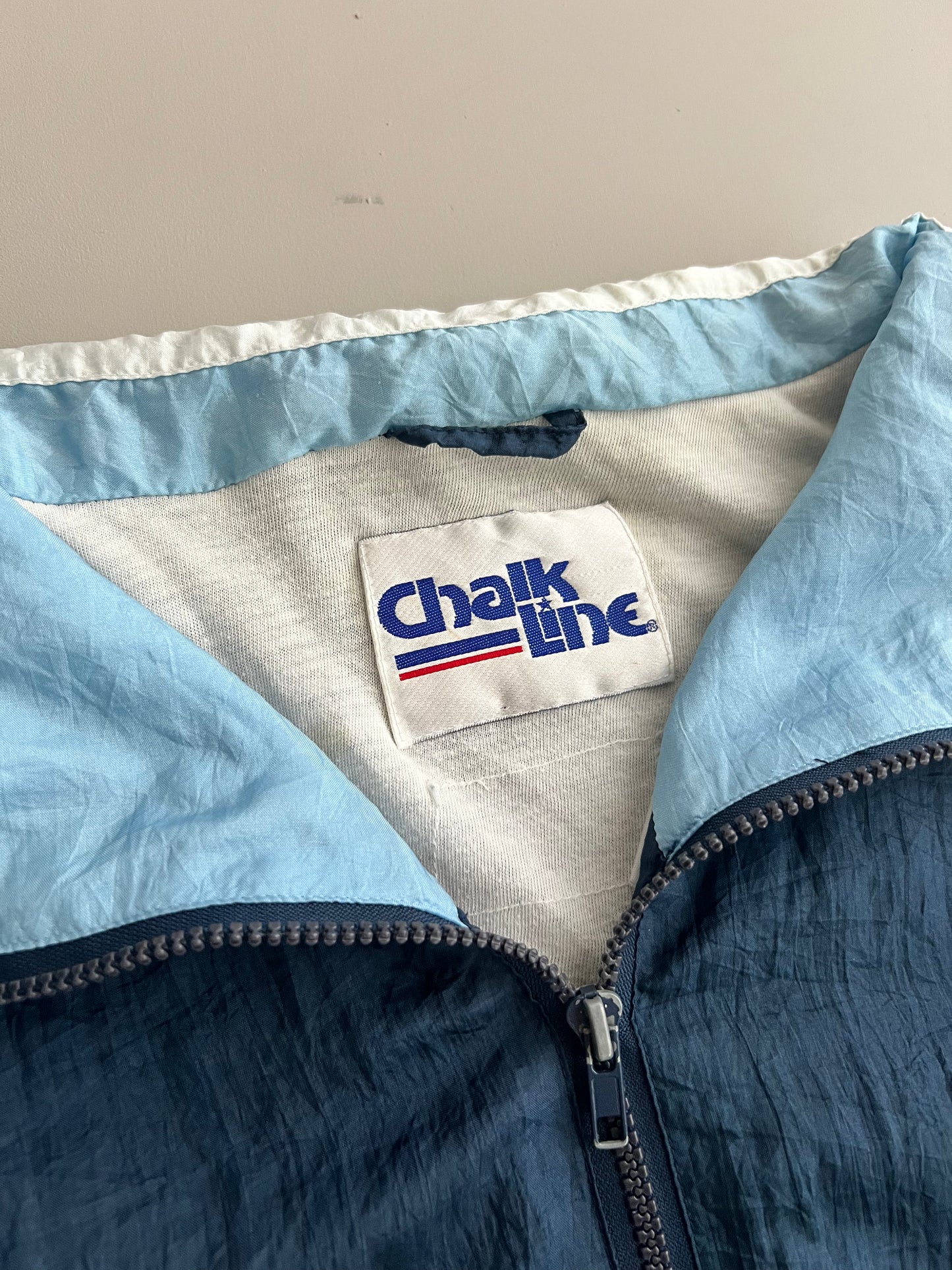 Large 90s UNC Tar Heels Chalk Line Jacket